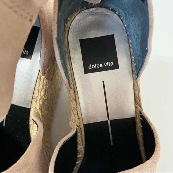 NEW Dolce Vita Suede Espadrille Wedges Taupe Grey 8.5 - Picture 11 of 16